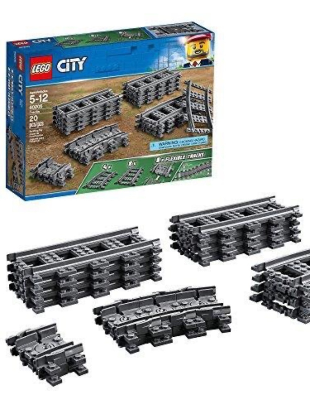New Sealed Lego City 60205 Tracks 20 Pieces Train Building Kit